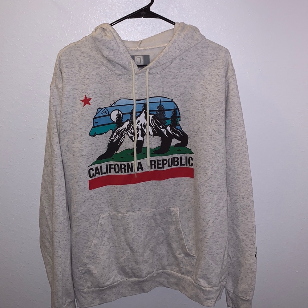 Hustle California Republic Hoodie White and Black